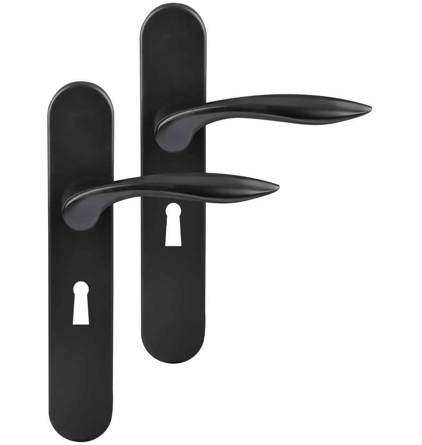 Differnz deurklink Groningen op ovaal schild SL56 mat zwart