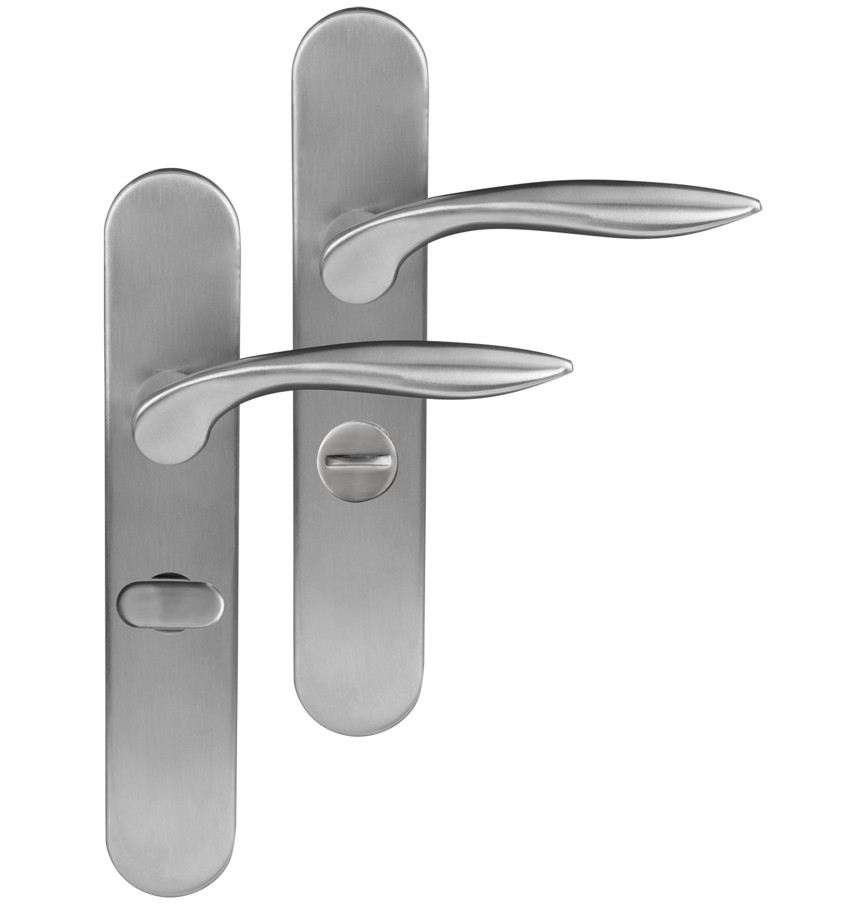 Differnz deurklink Groningen op ovaal schild WC638 mat chroom