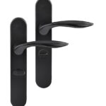 Differnz deurklink Groningen op ovaal schild WC638 mat zwart