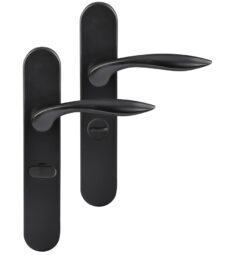 Differnz deurklink Groningen op ovaal schild WC638 mat zwart