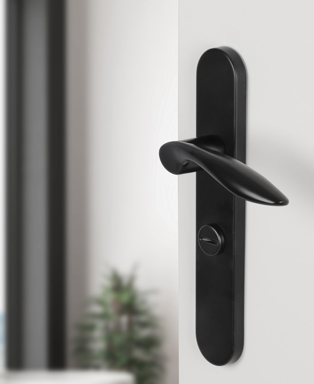 Differnz deurklink Groningen op ovaal schild WC63/8 mat zwart - Afbeelding 5