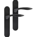 Differnz deurklink Groningen op ovaal schild blind mat zwart