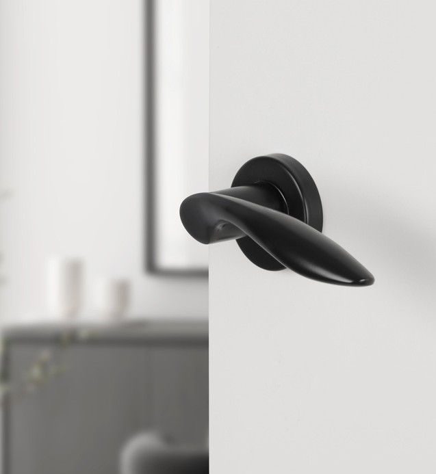 Differnz deurklink Groningen op rond rozet mat zwart - Afbeelding 4