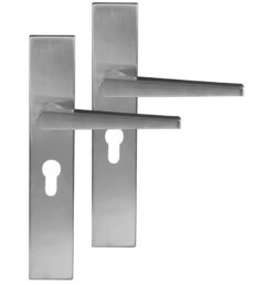 Differnz deurklink Rotterdam op rechthoekig schild PC55 mat chroom