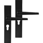 Differnz deurklink Rotterdam op rechthoekig schild PC55 mat zwart