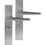 Differnz deurklink Rotterdam op rechthoekig schild WC638 mat chroom