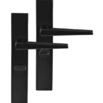 Differnz deurklink Rotterdam op rechthoekig schild WC638 mat zwart