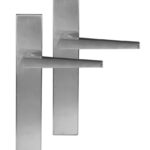 Differnz deurklink Rotterdam op rechthoekig schild blind mat chroom