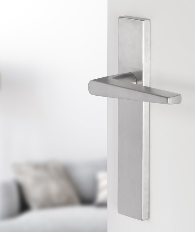 Differnz deurklink Rotterdam op rechthoekig schild blind mat chroom - Afbeelding 4