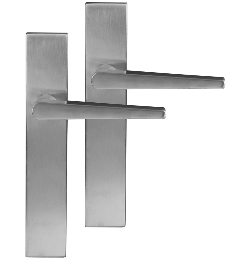 Differnz deurklink Rotterdam op rechthoekig schild blind mat chroom