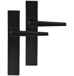 Differnz deurklink Rotterdam op rechthoekig schild blind mat zwart