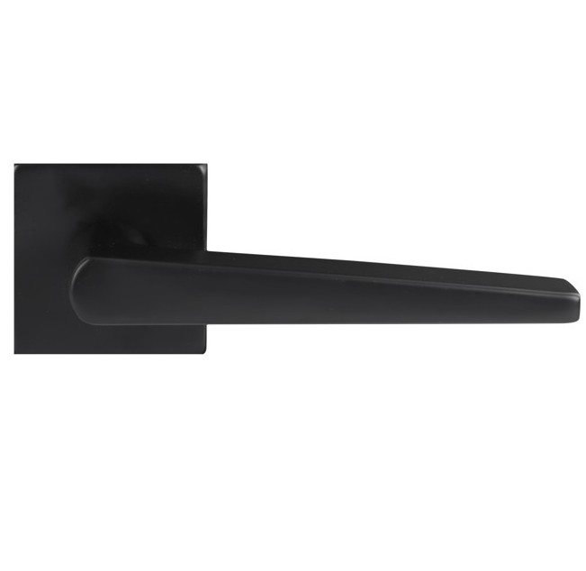 Differnz deurklink Rotterdam op vierkant rozet mat zwart