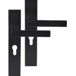 Differnz deurklink Tilburg op rechthoekig schild PC55 mat zwart