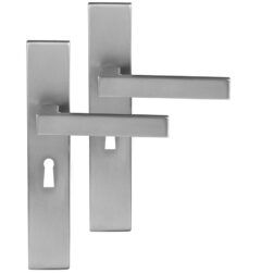 Differnz deurklink Tilburg op rechthoekig schild SL56 mat chroom