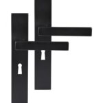 Differnz deurklink Tilburg op rechthoekig schild SL56 mat zwart