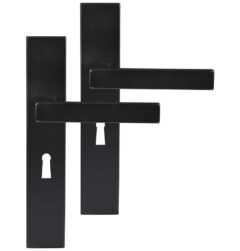 Differnz deurklink Tilburg op rechthoekig schild SL56 mat zwart