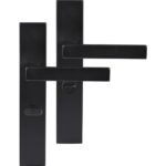 Differnz deurklink Tilburg op rechthoekig schild WC638 mat zwart