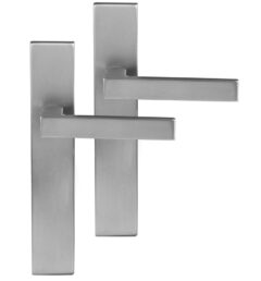 Differnz deurklink Tilburg op rechthoekig schild blind mat chroom