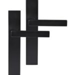 Differnz deurklink Tilburg op rechthoekig schild blind mat zwart