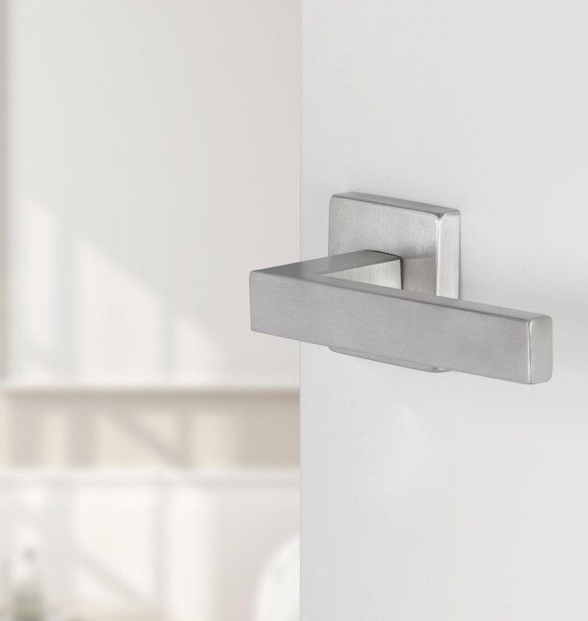 Differnz deurklink Tilburg op vierkant rozet mat chroom - Afbeelding 4