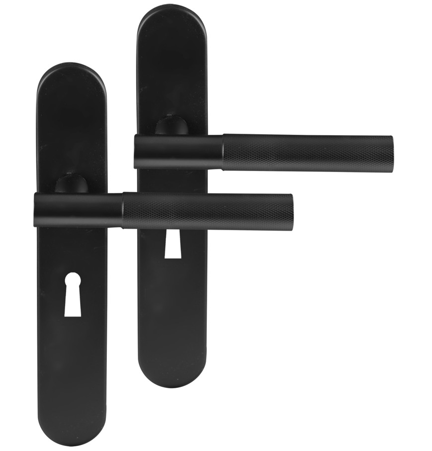 Differnz deurklink Utrecht op ovaal schild SL56 mat zwart