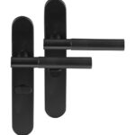 Differnz deurklink Utrecht op ovaal schild WC638 mat zwart