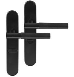 Differnz deurklink Utrecht op ovaal schild WC638 mat zwart