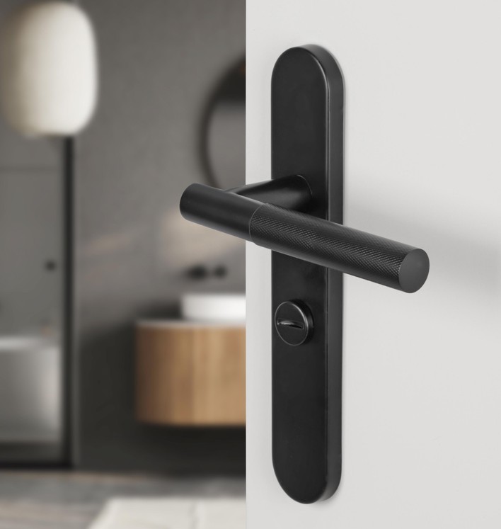 Differnz deurklink Utrecht op ovaal schild WC63/8 mat zwart - Afbeelding 5