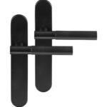 Differnz deurklink Utrecht op ovaal schild blind mat zwart