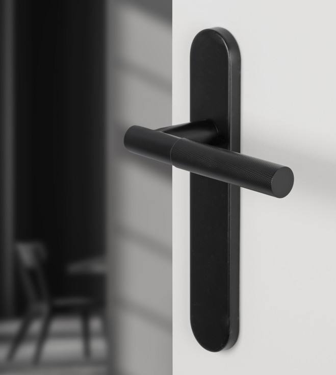 Differnz deurklink Utrecht op ovaal schild blind mat zwart - Afbeelding 4