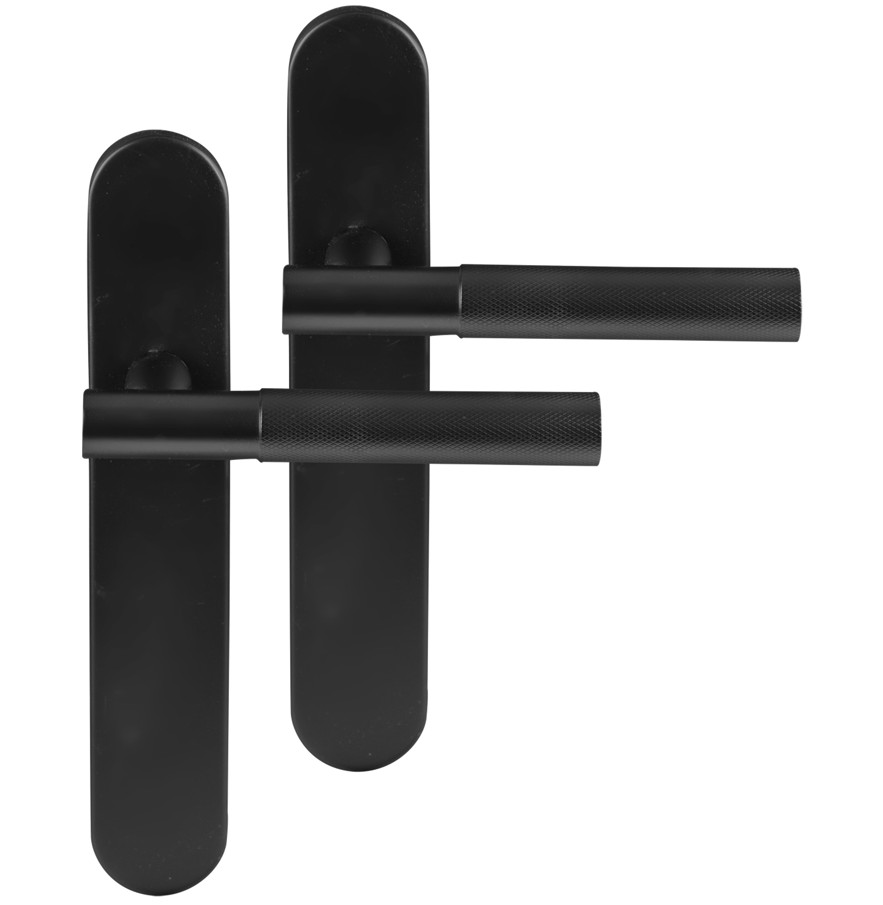 Differnz deurklink Utrecht op ovaal schild blind mat zwart