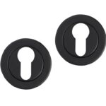Differnz set van 2 cilinderplaatjes rond mat zwart