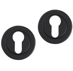 Differnz set van 2 cilinderplaatjes rond mat zwart