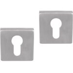 Differnz set van 2 cilinderplaatjes vierkant mat chroom