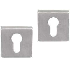Differnz set van 2 cilinderplaatjes vierkant mat chroom