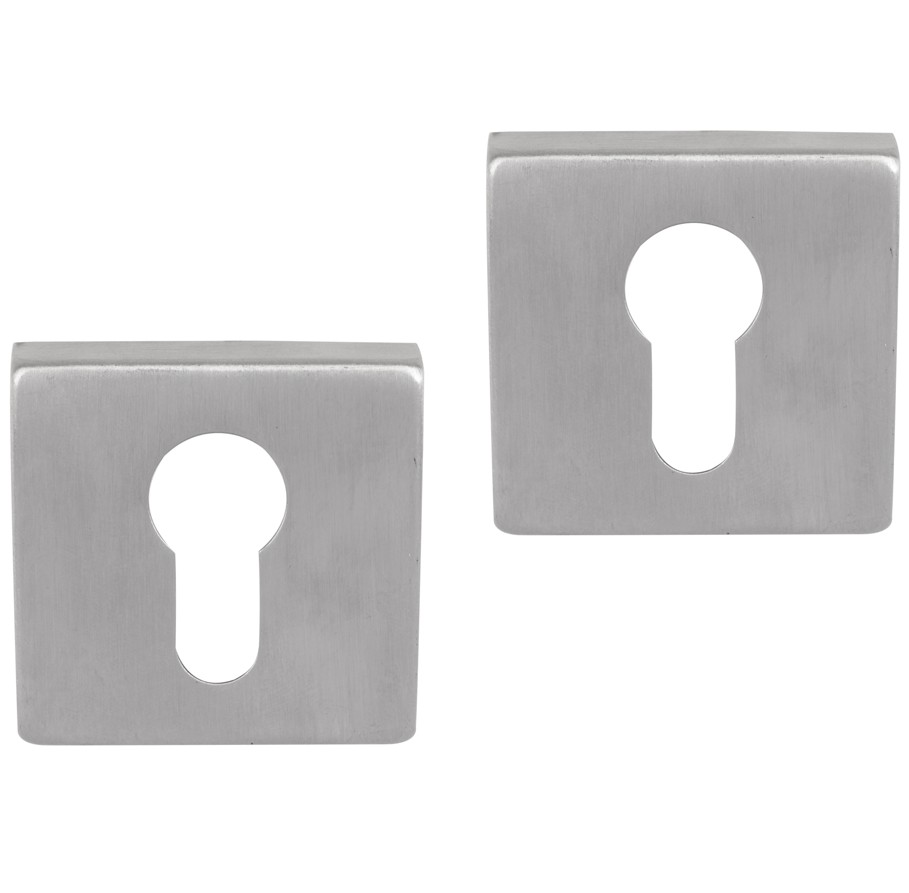 Differnz set van 2 cilinderplaatjes vierkant mat chroom