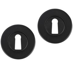 Differnz set van 2 sleutelplaatjes rond mat zwart