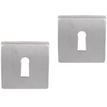 Differnz set van 2 sleutelplaatjes vierkant mat chroom