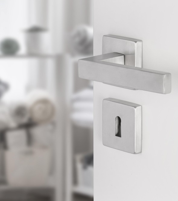 Differnz set van 2 sleutelplaatjes vierkant mat chroom - Afbeelding 3