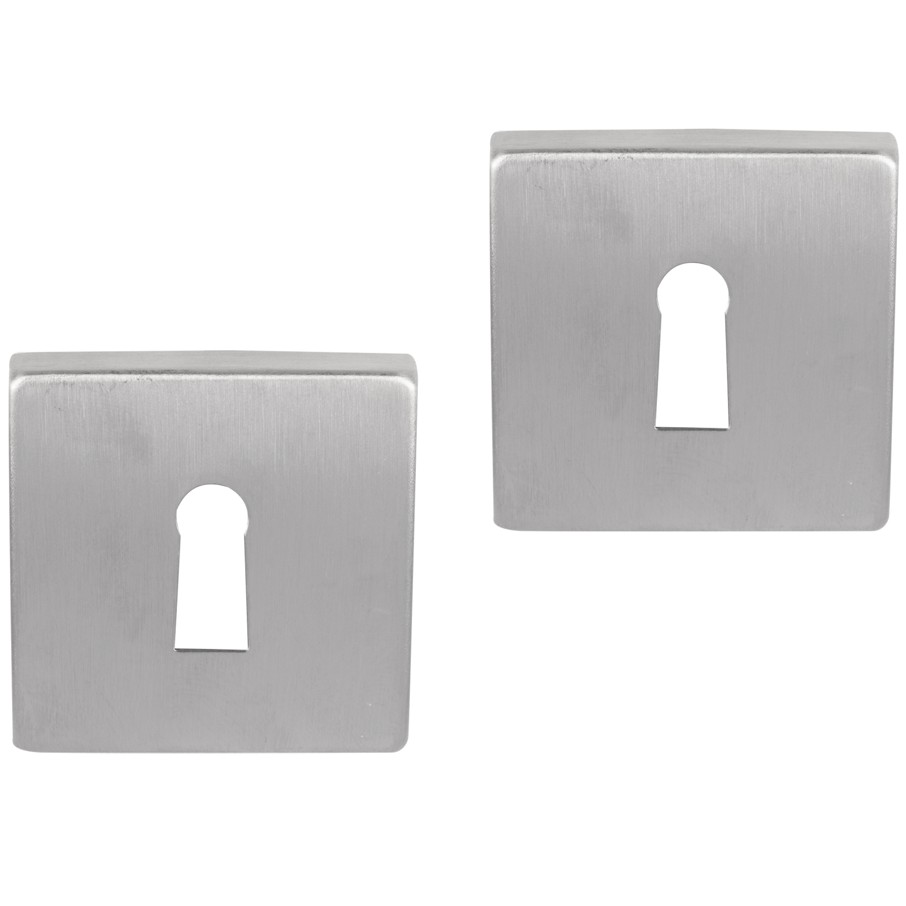 Differnz set van 2 sleutelplaatjes vierkant mat chroom