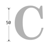 Huisletter C Roman 50 mm messing antiek - Afbeelding 2