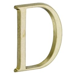 Huisletter D Roman 50 mm messing antiek