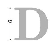 Huisletter D Roman 50 mm messing antiek - Afbeelding 2