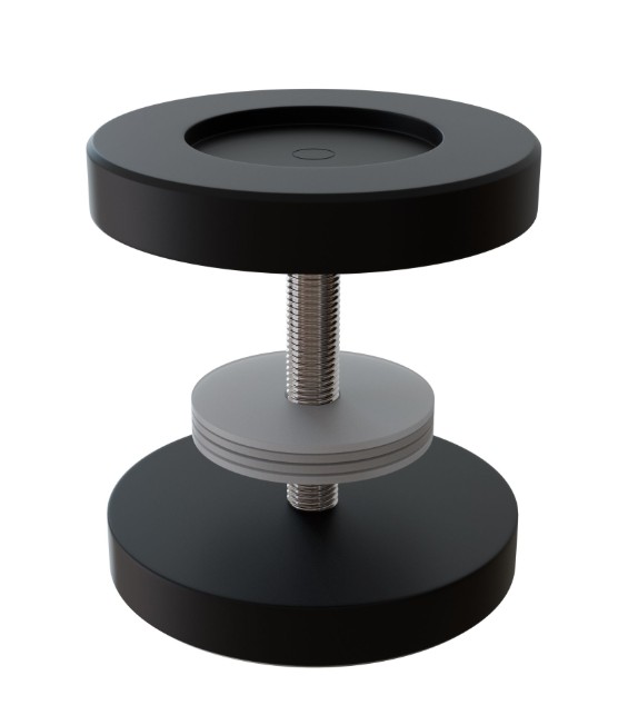 Schuifdeurgreep Ø50 mm staal zwart - Afbeelding 4