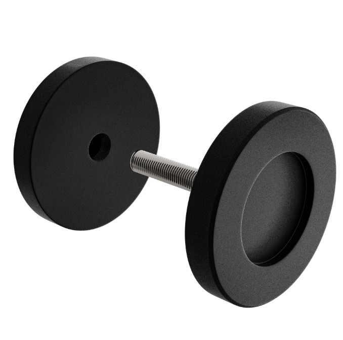 Schuifdeurgreep Ø50 mm staal zwart