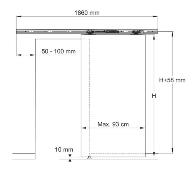 Schuifdeursysteem Mod. SD005 aluminium wit - Afbeelding 2
