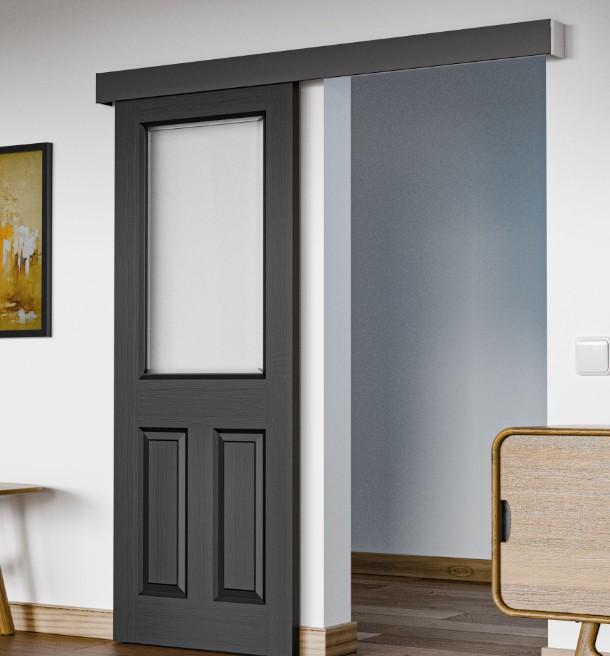 Schuifdeursysteem Mod. SD005 aluminium zwart - Afbeelding 3