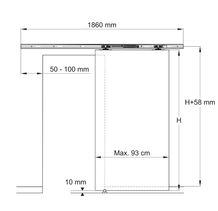 Schuifdeursysteem Mod. SD005 aluminium zwart - Afbeelding 2