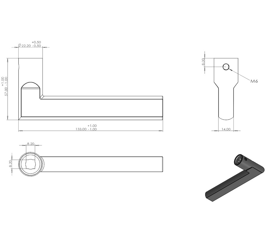 Differnz deurklink Den Haag op rond rozet mat chroom-glans chroom - Afbeelding 2