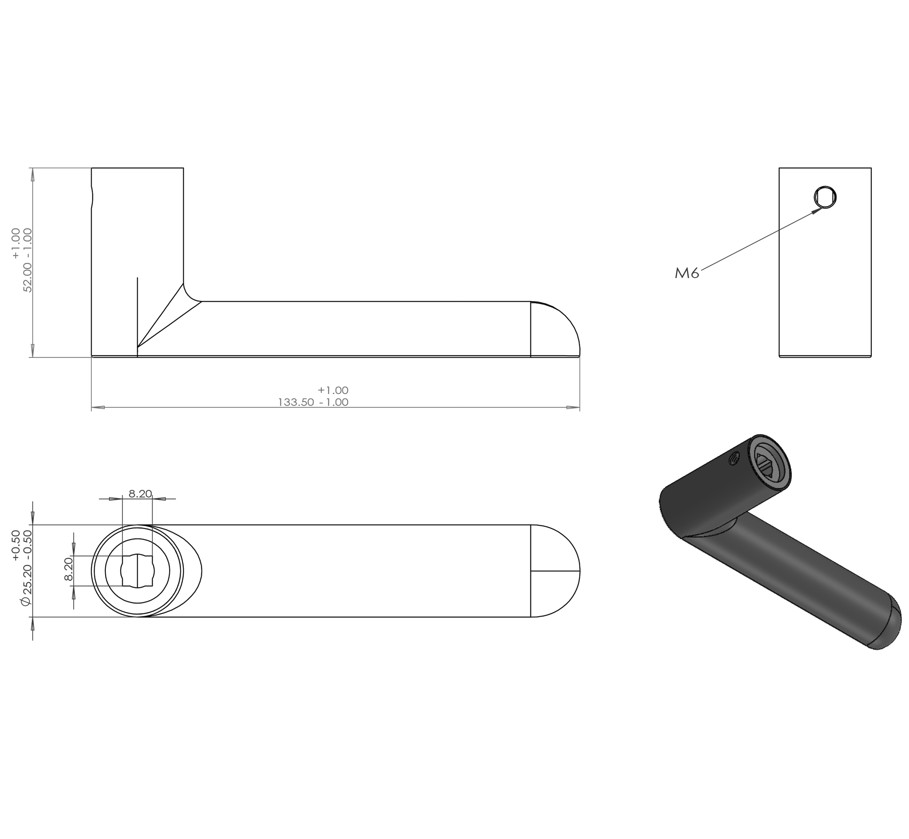 Differnz deurklink Eindhoven op vierkant rozet mat zwart - Afbeelding 2